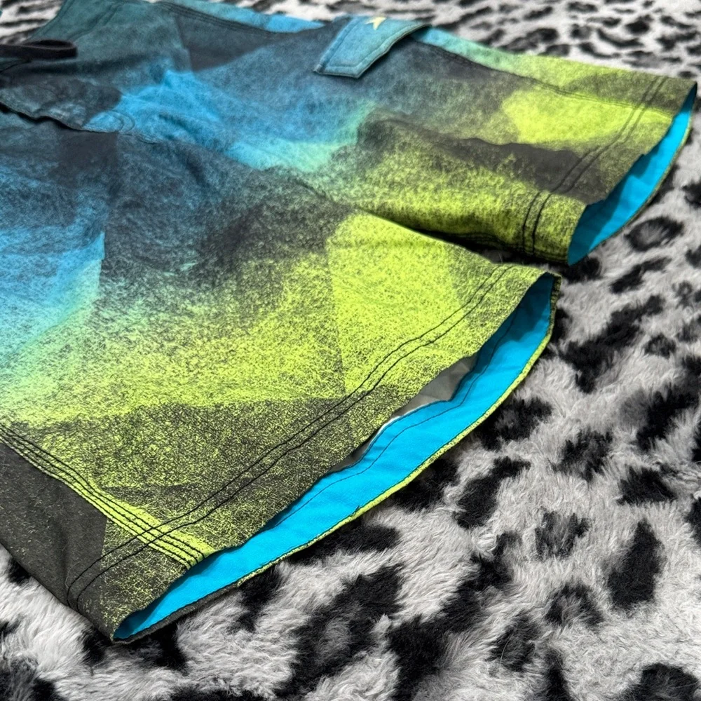 Speedo Blue and Green Swim Trunks